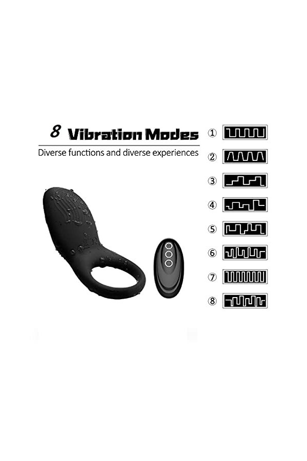 Anneau Vibrant Anneau Vibrant De Télécommande sans Fil, Vibreur À Faible Bruit for Les Jeux dhommes Adultes
