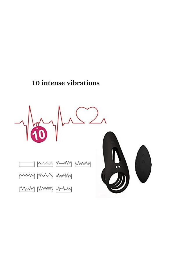 Anneau Vibrant Anneau Vibrant De Télécommande sans Fil, Vibreur À Faible Bruit for Les Jeux dhommes Adultes