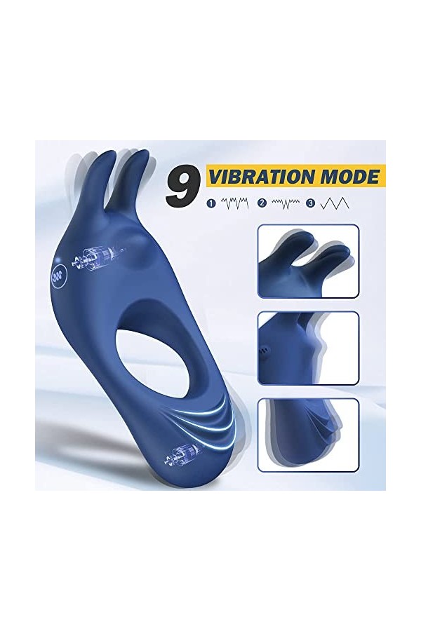 Forte Télécommande Double pénien Vibrant M-asseur T-Shirt Anneau Vibrant PÉNIS Plaisir Anneau Anneau PÉNIS Homme Sèxtôyse S