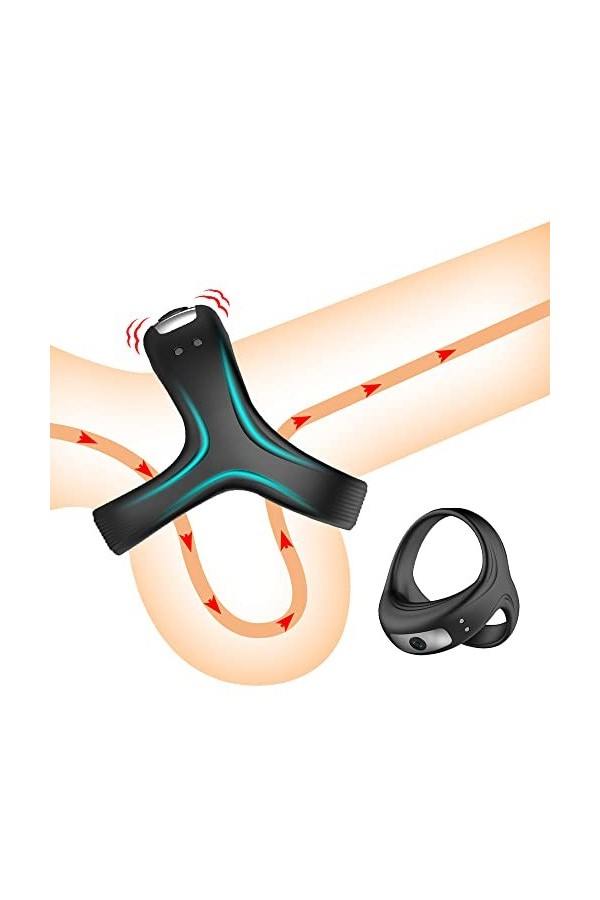 Anneau Vibrant pénis Bague de Retard Masculin Anneaux Penien Homme,Anneau Vibrant ＰéNIS Couple pour Femme Clitờridiên Stimu