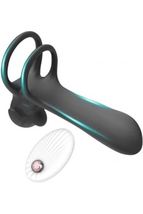 Double Anneau Pěnïěn V?????? Avec Télécommande Ŝ??????? Ć????? Ṕ?????? F???? Sans Fil Vîbrøḿássêurs Pour Ȟomme à Distance Âńń