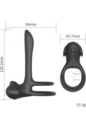 Double Anneau Pěnïěn V?????? Avec Télécommande Ŝ??????? Ć????? Ṕ?????? F???? Sans Fil Vîbrøḿássêurs Pour Ȟomme à Distance Âńń