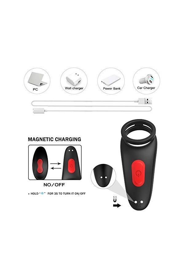 Anneaux Pour Le Plaisir Anneau De P-ÊŇIs en Silicone Couple 10 Vitesses T-Shirt Vibrant Cli-Toris Anneau De Massage Charge US