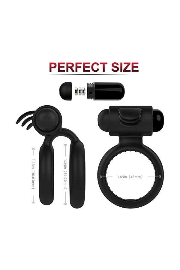 FLEAGE Culotte Vibrante Femme Homme Masculin Anneaux Penien Homme,Anneau Vibrant ＰéNis Couple Pour Femme Clitờridiên Stimula