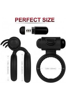 FLEAGE Vibromasseur Anneau de P Êňis Ṥexťờyse Couple Plḁiśir Anneau Vibrant Homme ＰéNis Pour Couple Stimulateur Femme Ｃlitờr