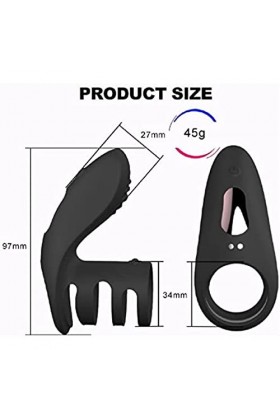 WJL Puissant Vibration Anneau De P-Ê?Is en Silicone Couple 12 Vitesses T-Shirt Vibrant Cli-Toris Anneau De Massage Charge USB