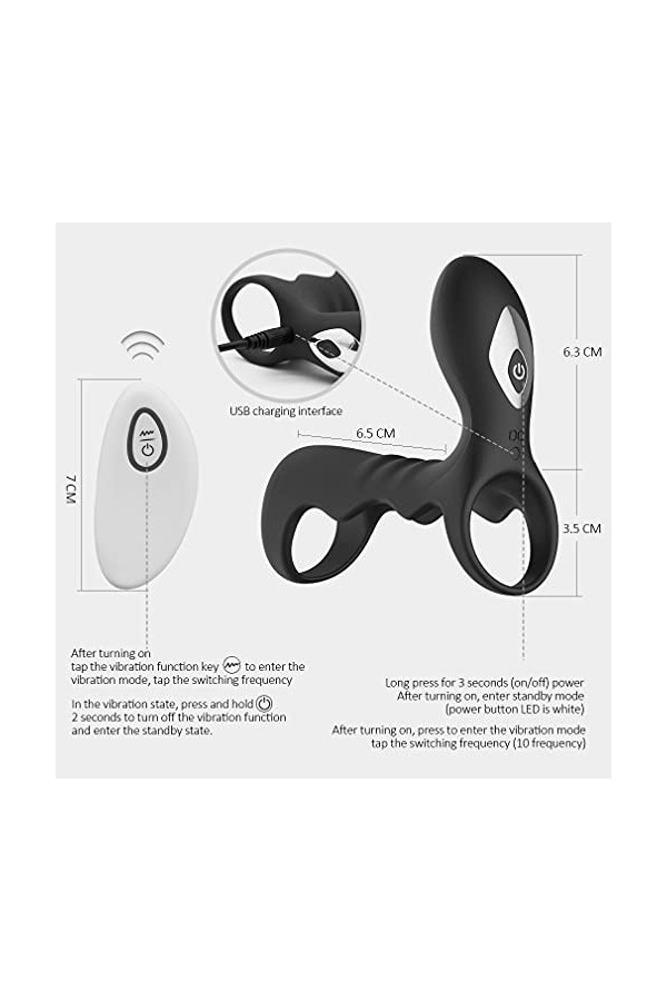 Anneau de Cuisson Doux et Confortable Anneau Vibrant pour Homme Horloge Pennis Anneau Cadeau Merveilleux