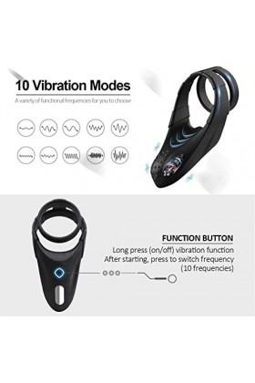 ZDW Anneaux Pour Le Plaisir Cock 10 Vibrating Fréquence Mode Vibration Rechargeable Doux Et Confortable For Homme T-Shirt