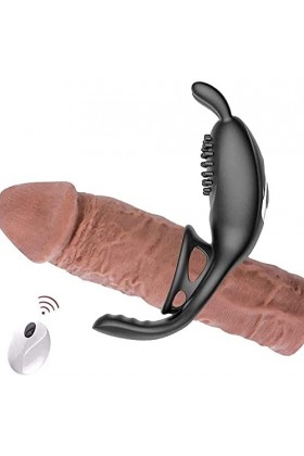 ZDW Anneau de P-Ê?Is En Silicone Couple 9 Vitesses T-Shirt Vibrant Cli-Toris Anneau de Massage Charge Usb Étanche, Anneau de 