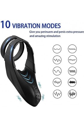 ZDW Anneau Vibrant Pe?Nis Anneau de P-Ê?Is En Silicone Couple Multi Vitesses T-Shirt Vibrant Cli-Toris Anneau de Massage Char