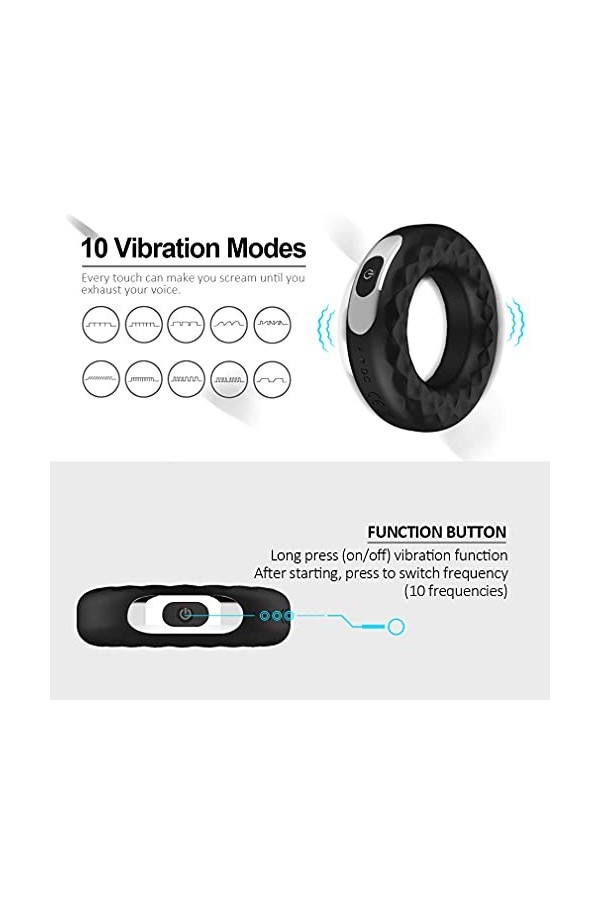 DSJ Culotte Vibrante Femme Homme Masculin Anneaux Penien Homme,Anneau Vibrant PéNis Couple Pour Femme Clitờridiên,Vibrờmásse