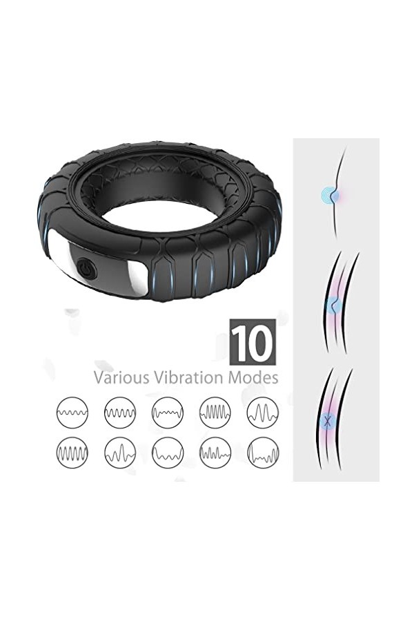 DSJ Puissant Masseur Silicdurable Sèxtôyse Plaisir T-Shirt Avec Étanche Pénien Anneau Double Pour M-Asseur Vibrant Anneau Pé