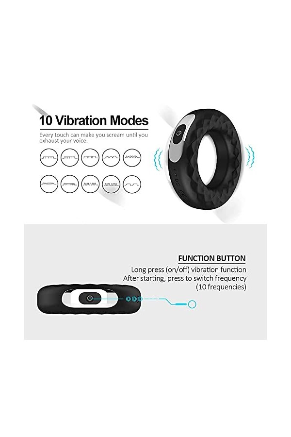 DSJ Sěx ToýSpour Pour Hômme Anneau Vibrant PéNis Feminin Masculin Pｅnis Anneau Vibr-Ant Penien Pour Homme Et Couple Avec Te