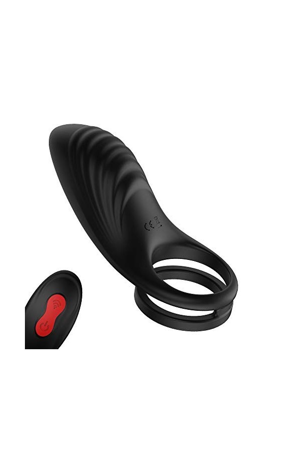 Anneau Vibrant Pénis,Anneau pénienne vibrante en silicone avec 10 programmes de vibration, rechargeable et étanche, 2,5 à 5 