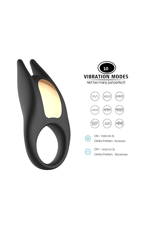 Anneau Vibrant Pèn-ièn Anneau Vibrant Homme Couple Silicone S-èxửèl, Vìbrｏmássěur Anneau Vibrant Masculin Femme Clìtｏ-rìdìěn 