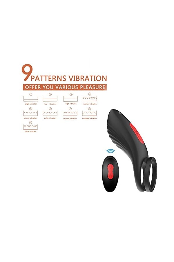 Anneau PéNis Retardateur Vibrant Anneau Penien - Chargement USB Anneau Homme pour Couple Éjaculation Masculine Retardée 7 Vi