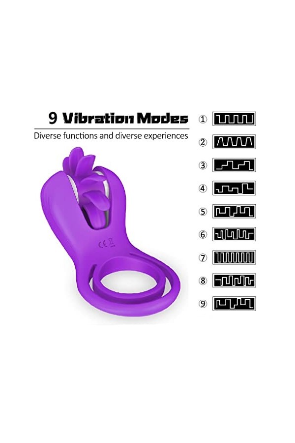 Sè-xtôyse hommé Masculin Anneaux Penien Homme,Anneau Vibrant ＰéNIS Couple pour Femme Clitờridiên Stimulateur,Vibrờmásseurś A