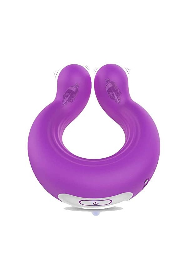 Anneau De Pénis Vibrateur Puissant Masseur Silicone Durable Sèxtôyse Plaisir T-Shirt avec Étanche Double pénien Ann