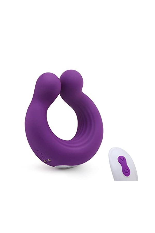 Anneau De Pénis Vibrateur Puissant Masseur Silicone Durable Sèxtôyse Plaisir T-Shirt avec Étanche Double pénien Ann