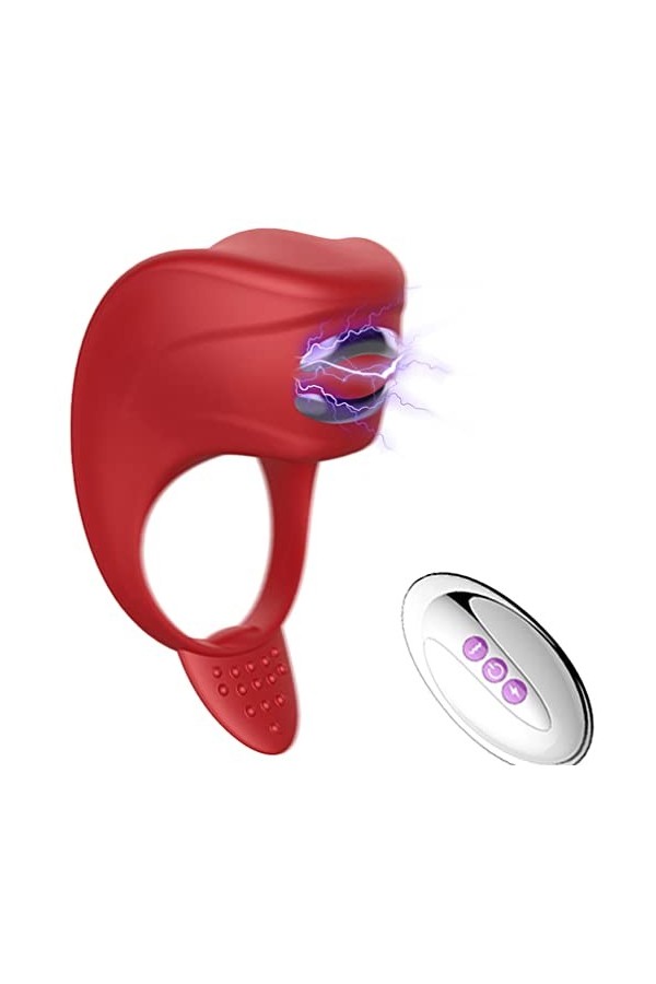 EsHals Anneau de P-Êňis Silic?Ne Pour Hommes Couple de Télécommande, Anneau de M?Ss?Ge Ch?Rge Usb Étanche, Silencieux