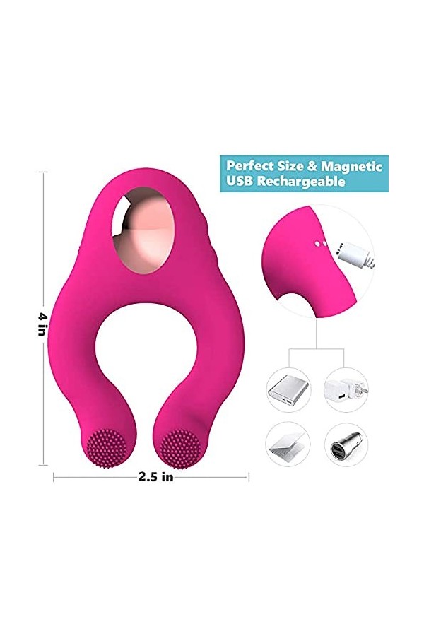 Double pénien M-asseur T-Shirt Anneau PÉNIS Plaisir Anneau Anneau PÉNIS Homme Sèxtôyse Silicone testiculaire Plus Étanche B