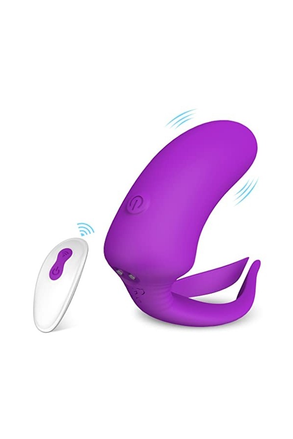 Anneau Vibrant P-ÊŇIs en Silicone Premium Vitesses T-Shirt Vibrant Cli-Toris Anneau De Massage Charge USB Étanche,Adapté pour