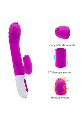 Vibróm-assêur Cóuplé Puissant pour Fémmé Sti-mulatéur Clitóridién avéc Modés de Vibration én Siliconé Vib-r-at-EUR Séxuél Pui