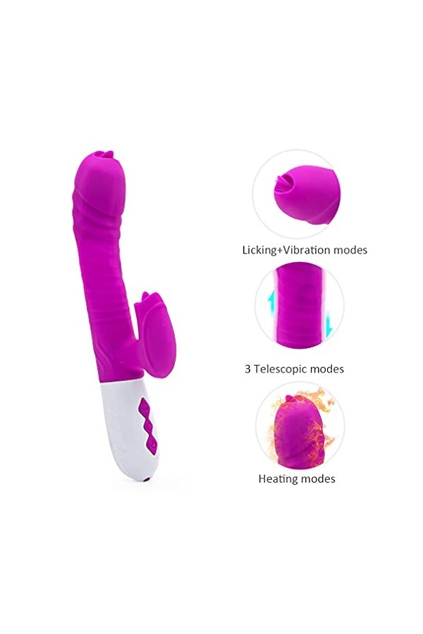 Vibróm-assêur Cóuplé Puissant pour Fémmé Sti-mulatéur Clitóridién avéc Modés de Vibration én Siliconé Vib-r-at-EUR Séxuél Pui