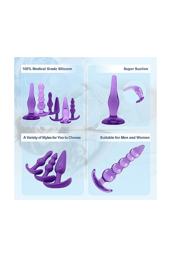 Q2-6 Jouets en Silicone Violet Sont Amusants Et Beaux Pour Les Débutants Ḁṉḁl Plṳg Ḁṉḁle Femme Prôsṱḁṱe Deḇṳṱḁṉt Homme Vḯḇrḁṉ