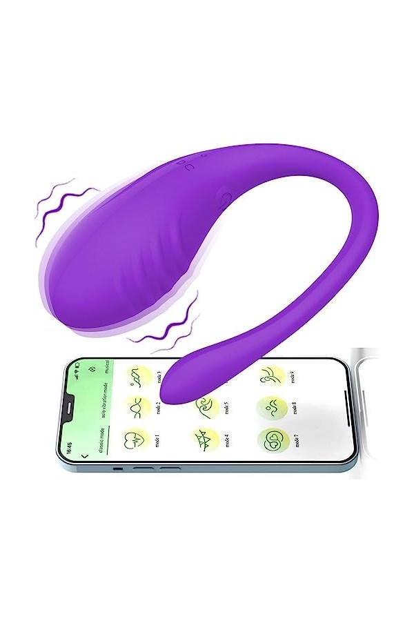 Vibromásseurs Feminin à Diśtance Clìtøridîén Súcëúr 10 Modes Oéuf Vibrant Connecté Telephone Télécommande Sèxtôysé Cõuple Pla