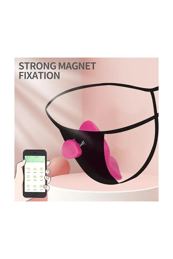 Mini Vibromasseur Papillon Clitoridien Rose/Rouge Portatif pour des orgasnmes rapides et discrets à porter sous les vêtements