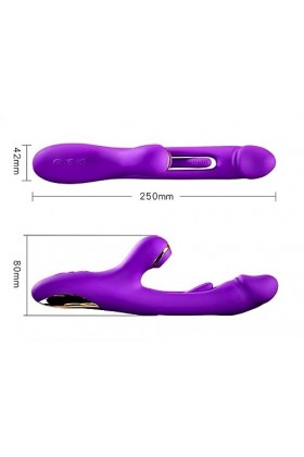 Découvrez le Plaisir Ultime avec le Vibromasseur Multifonction en Silicone Violet Fizdi Massages, Succions et Vibrations Puis