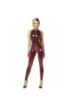 JQYTEN Grande taille Sexy sans manches PVC Catsuit femmes fermeture éclair à lentrejambe moulante combinaison Look humide Co
