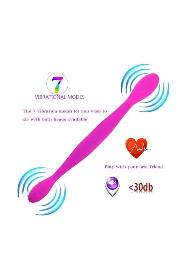 Vibreur Gode vibrateur Double extrémité en gel de silice, vibrateur Anal, vagin, point G, Clitoris, jouet sexuel intime pou