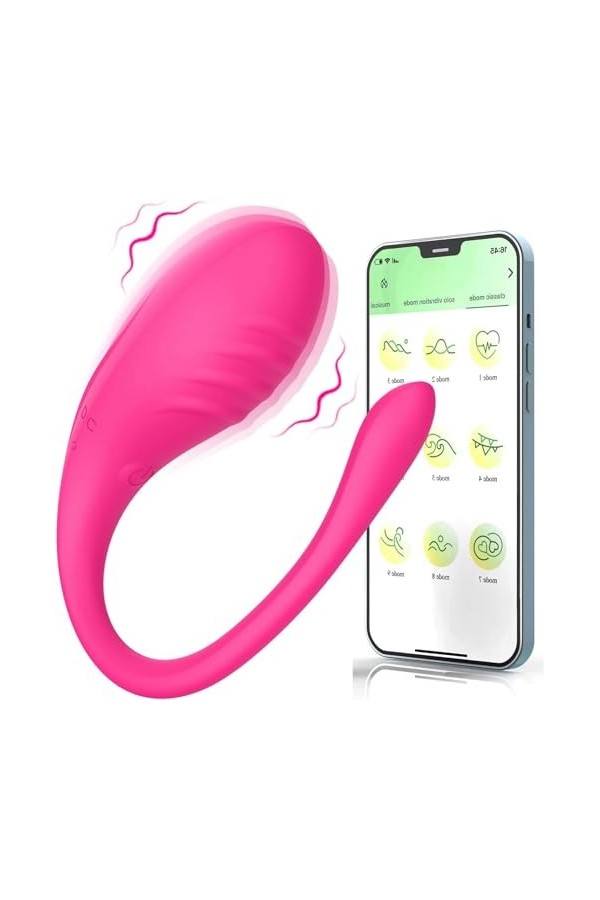 EsHals Oeuf Vibrant Connecté Telephapp, Vibromasseurs Oeuf Feminin Telecommande À Distance Oeuf Vibrant Fémmé Sans Fil Toyspo