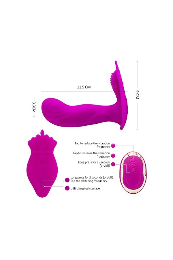 Rabbi? Vibro?asseur Masseur portable, telecommande etanche 10 modes de frequence Vibrómâss?ur Vibrant Femme Pó?nt G?? Rabbit