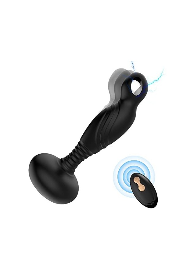 Masseurs de Prostate Vibrant avec Anneaux de Pénis avec Modes de Poussée & de Vibration, Vibreur Anale Femme pour Sex Toys po