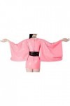 ASNAT Latex Naturel Robe en Latex Sexy Rose et Noir avec Manches Longues Kimono Ceinture à glissière Combinaison Moulante en 