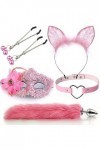 BioPljSet de 5 Accessoires M nons En Peluche Pour Or lles de Chat En Fourrure Pour Cosplay N ht Party Pink D532