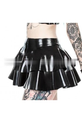 WJDT 100% Naturel À La Main Femmes Latex Noir Maigre Caoutchouc Dété Mini Jupe Partie Sexy Élégant Mignon Personnalisé,Rouge