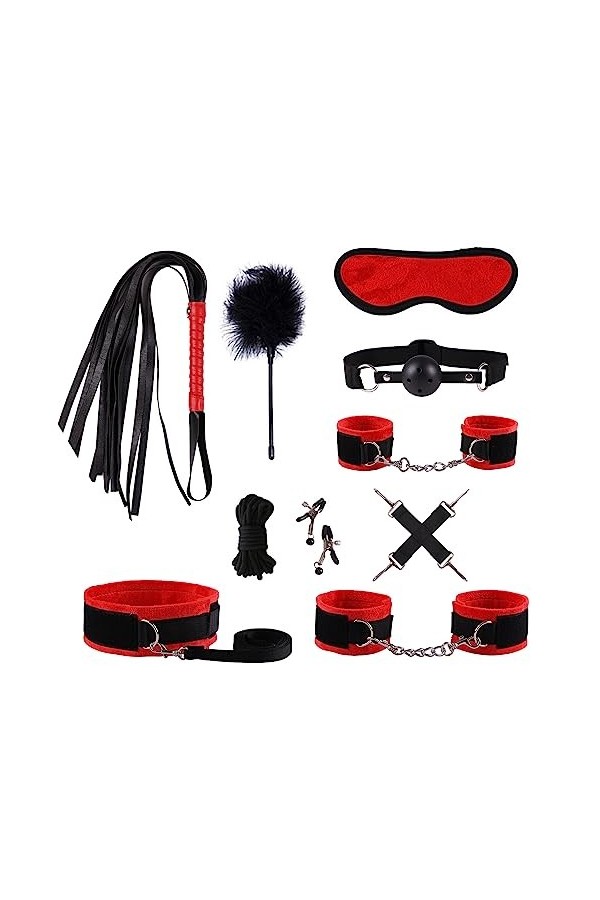 BioPljBǒǹdâgê Kît Toys Šêsxualȅs Pour Couples 10-Pices Rouge D585