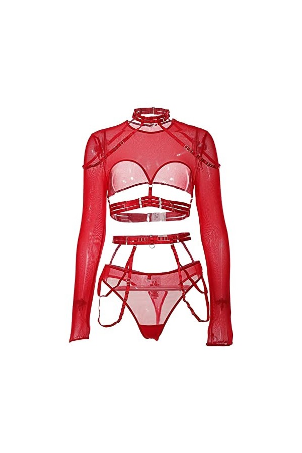 Robe en cuir pour femme - Robe sexy en cuir verni - Manches longues - Robe en cuir synthétique - Robe plissée sans manches - 