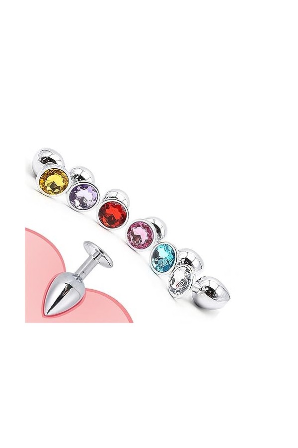 BioPlj"Medium 1Pc "Round Crystal Plṳg Tôys For Adṳlt Côuple Wômen Men Metal Stainless Steel D547