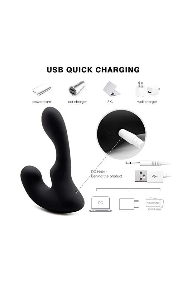 Prostàté Ｍàsséur Vîbrante Homme Ｍassàge,Prｏsｔàté Plúg Àṇàlé Vîbrant Stimulateur Femme sans Fil Silicone va et vient StîmúlàtX