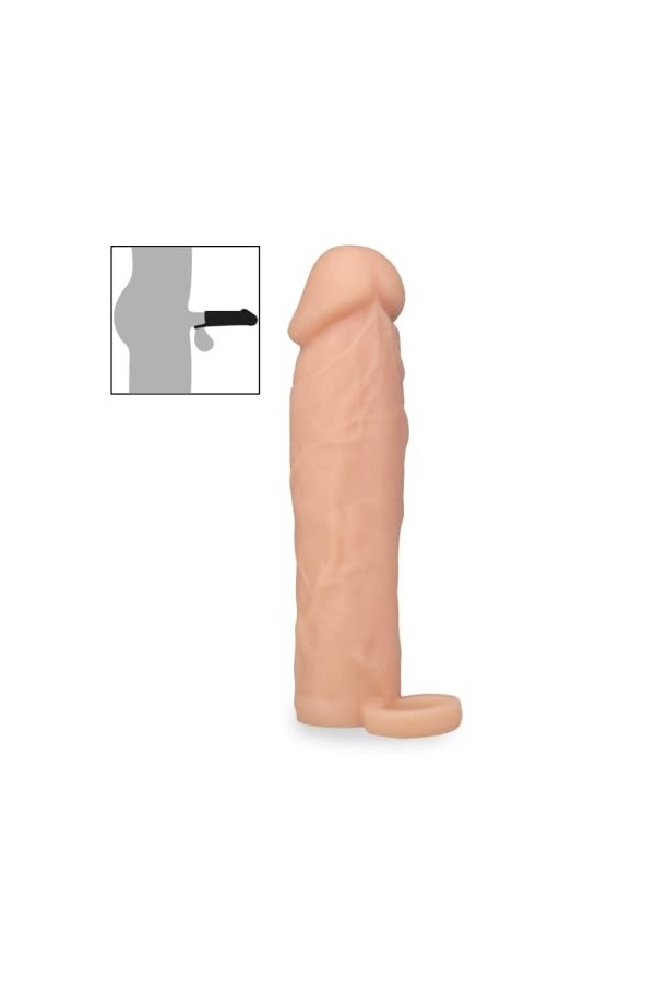 Gaine pénis pour homme réaliste en silicone médical 18,0cm - etui penien - extenseur prolongateur rallonge pénis