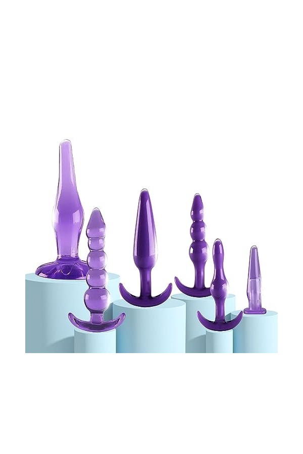 YOX6- Articles De Kit De Formateur En Silicone Pourpre Gelée Pour Couple Débutant Ḁṉḁl Plṳg Ḁṉḁle Femme Prôsṱḁṱe Deḇṳṱḁṉt Hom