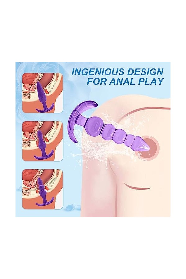 YOX6- Articles De Kit De Formateur En Silicone Pourpre Gelée Pour Couple Débutant Ḁṉḁl Plṳg Ḁṉḁle Femme Prôsṱḁṱe Deḇṳṱḁṉt Hom