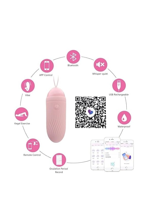 Š??tô?se Pl?iśir F?mṃe ?ềuf V?b?ant F?ṃme Sans Fil Connecté Téléphone avec Application, ??x ?ôýs F?mṃe ô?uf V?b?ant Bluetoot