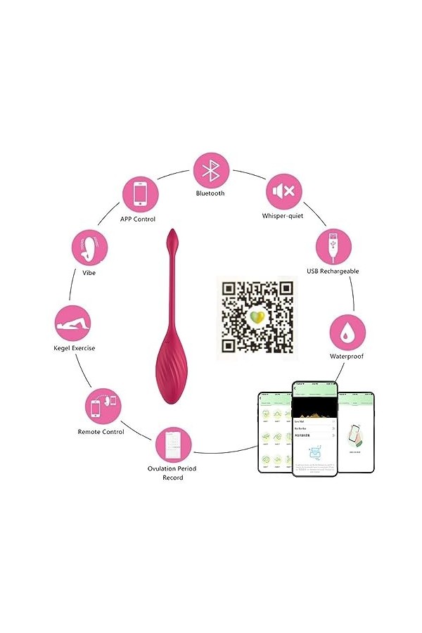 ?éx ??yspour pour C??ple Telecommande Oê?f Vî?rant Connecté Telephone Silencieux, ?ê?t??se C??ple Pl?iśir Fê?me Connecté Mini