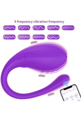 Vibromásseurs Feminin à Diśtance Clìtøridîén Súcëúr 10 Modes Oéuf Vibrant Connecté Telephone Télécommande Sèxtôysé Cõuple Pla